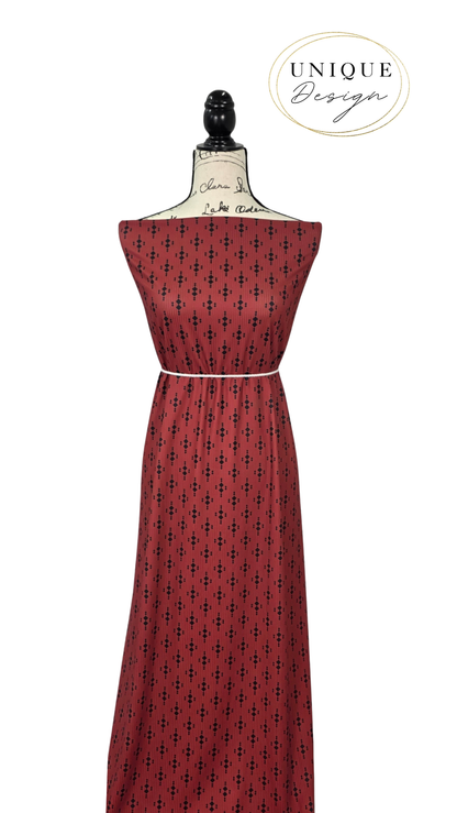 *Unique Design* Willow Ribbed Knit Confetti Diamond Crimson
