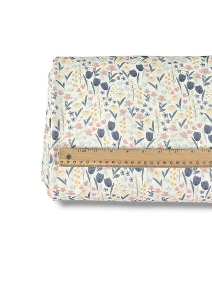 Swiss Dot Knit Dainty Watercolor White