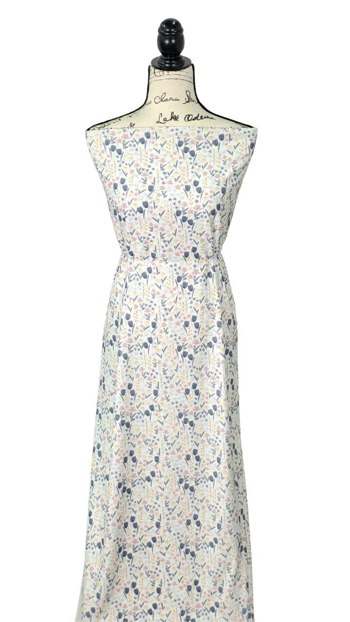 Swiss Dot Knit Dainty Watercolor White