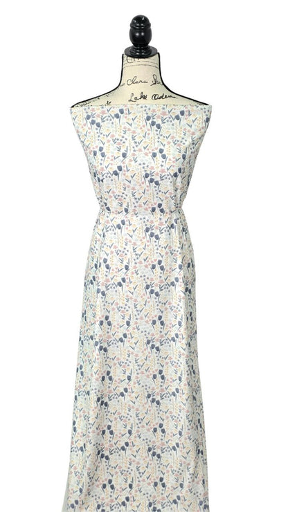 Swiss Dot Knit Dainty Watercolor White
