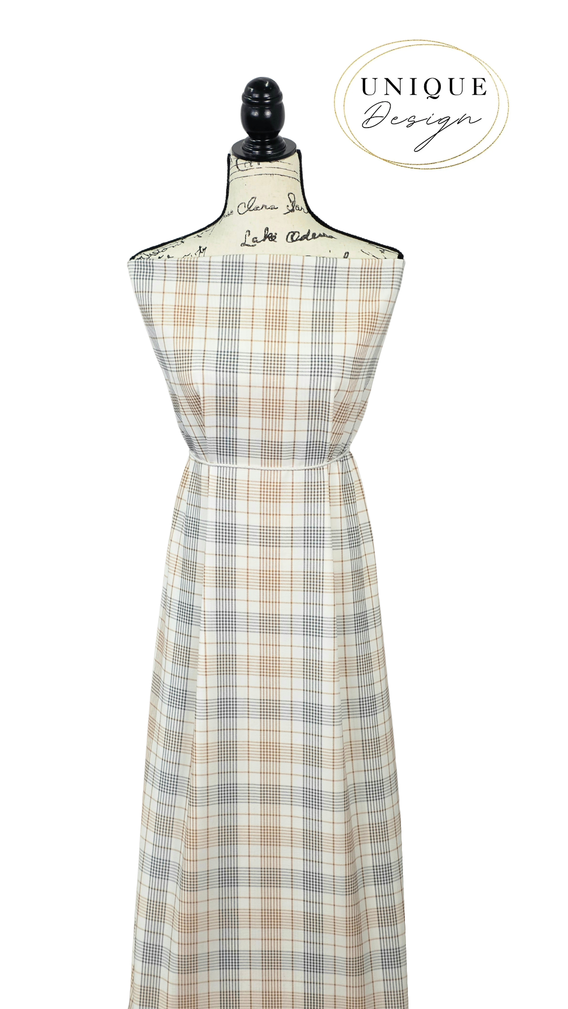 *Unique Design* Cloud Poly Modern Plaid White Small