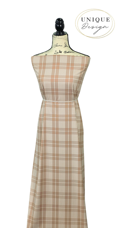 *Unique Design* Willow Ribbed Knit Modern Plaid Sand