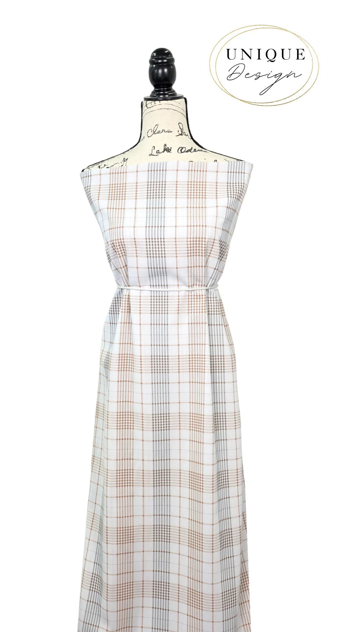 *Unique Design* Poly Breeze Modern Plaid White