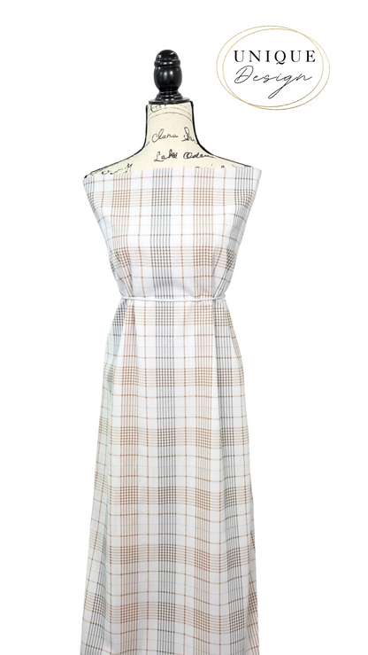 *Unique Design* Poly Breeze Modern Plaid White