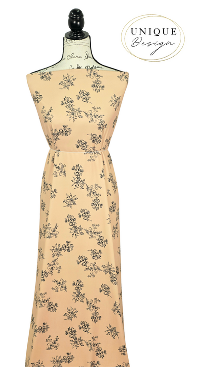 *Unique Design* Willow Ribbed Knit Victoria Rose Latte