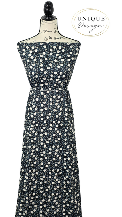 *Unique Design* Willow Ribbed Knit Ivory Blooms