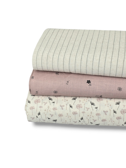 *Unique Design* Linen Dreamy Flourish White