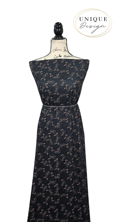 *Unique Design* Willow Ribbed Knit Misty Triangles Black