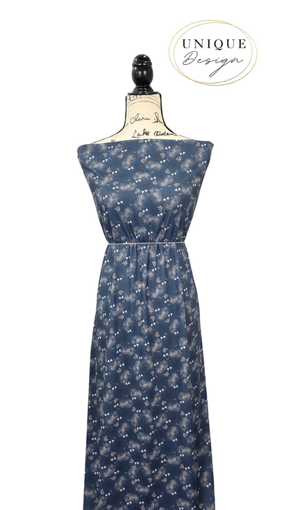 *Unique Design* Willow Ribbed Knit Misty Triangles Blue