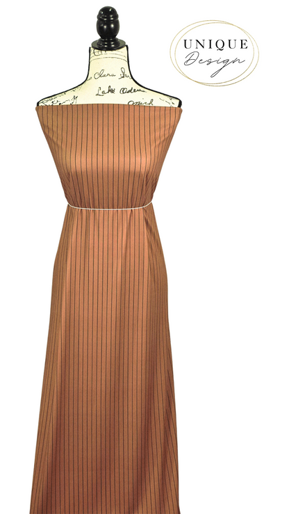 *Unique Design* Willow Ribbed Knit Minimal Stripe Cocoa