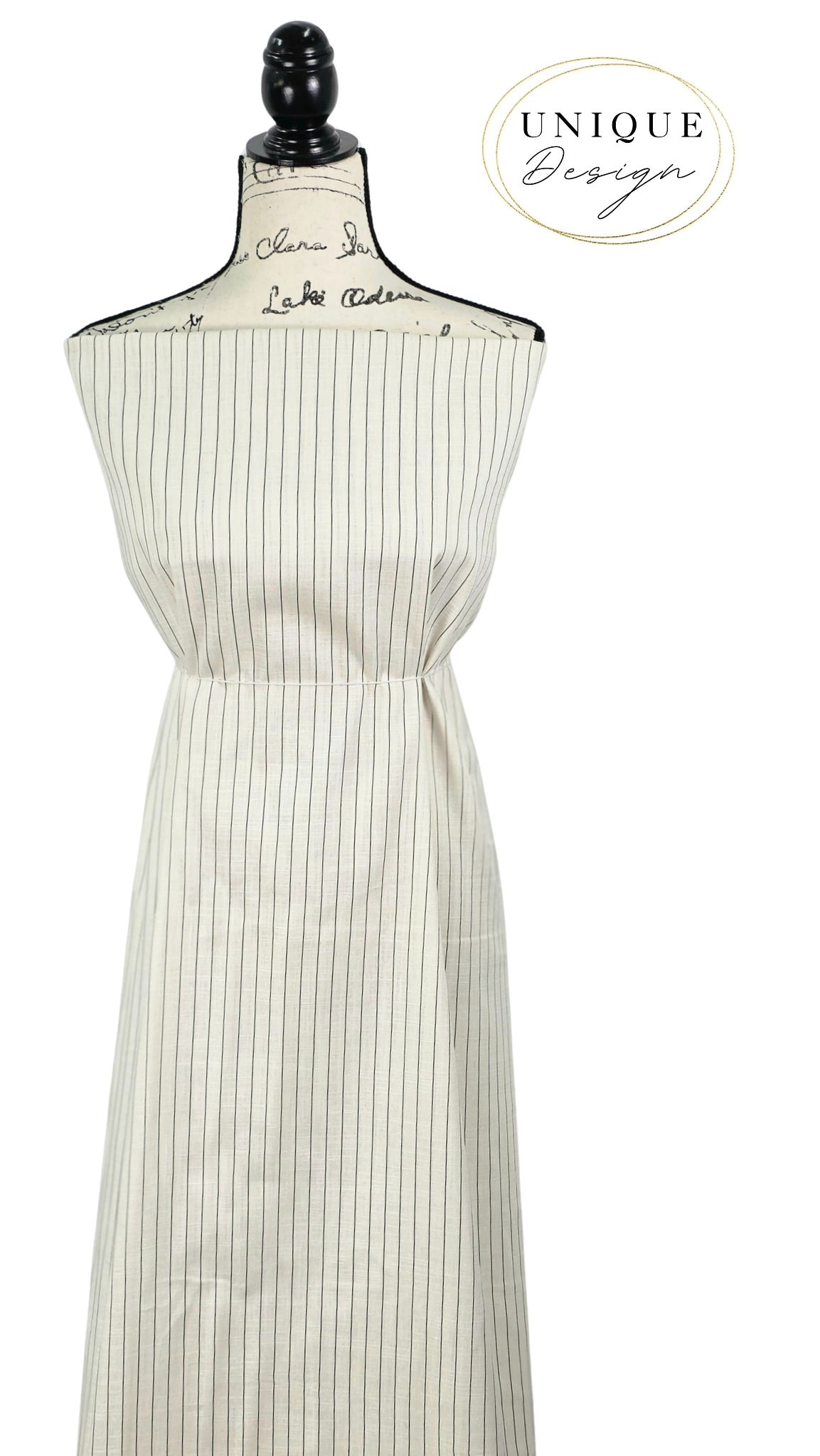 *Unique Design* Linen Minimal Stripe Ivory