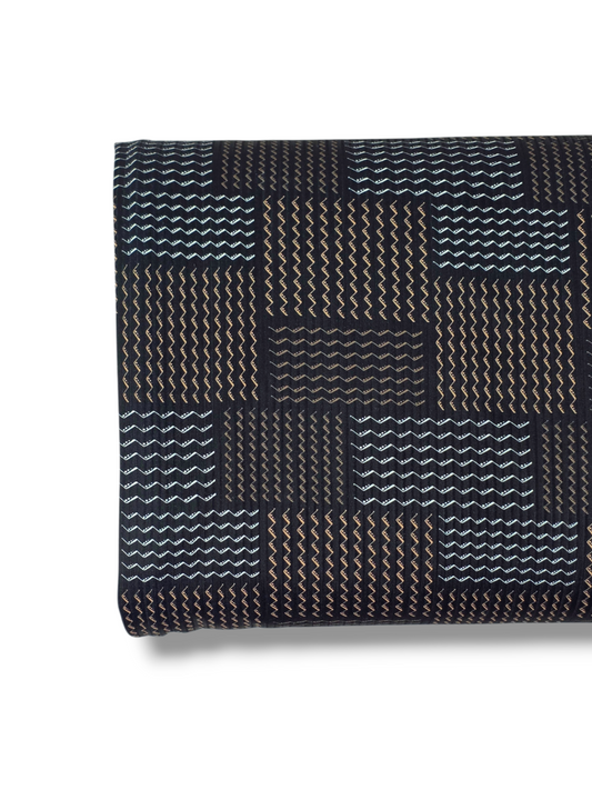 * Unique Design * Willow Ribbed Knit Zig & Grid Black