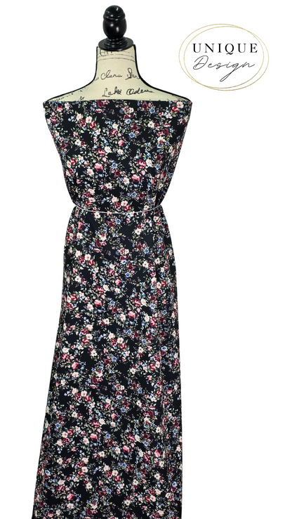 * Unique Design * Cloud Poly Floral Whispers Black