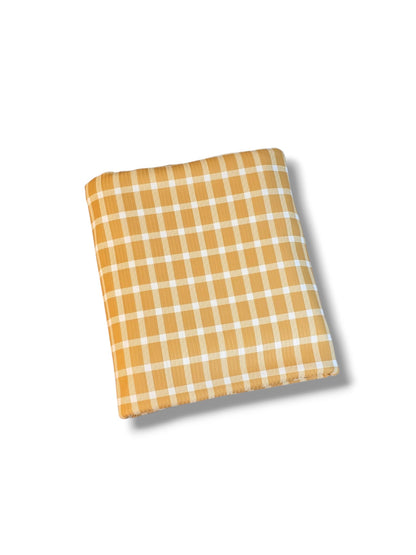 *Unique Design* Willow Ribbed Knit White Plaid Golden Yellow