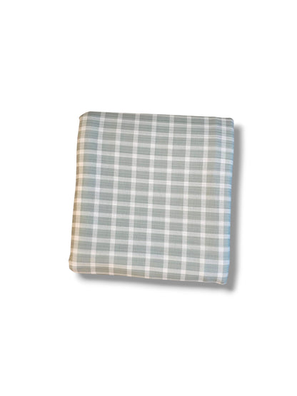 *Unique Design* Cotton Feel Ribbed Knit White Plaid Jade