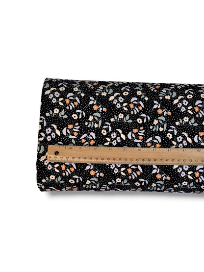 *Unique Design* Tricot Knit Darling Petals Black