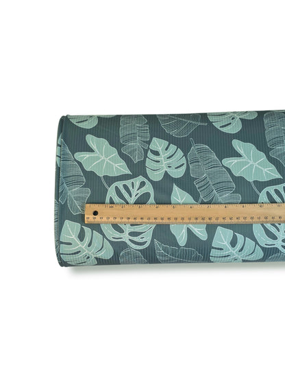 *Unique Design* Willow Ribbed Knit Tropical Leafy Teal