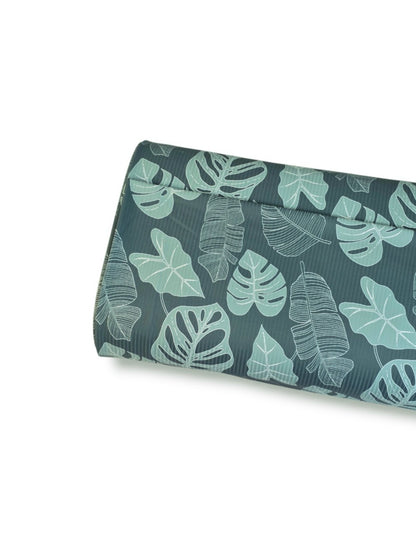 *Unique Design* Willow Ribbed Knit Tropical Leafy Teal