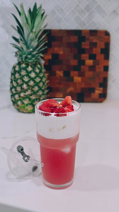 Ribbed Glass Coffee Cups