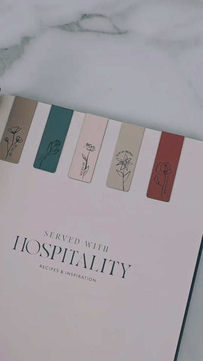 Minimalist Floral Magnetic Bookmark Set of 5
