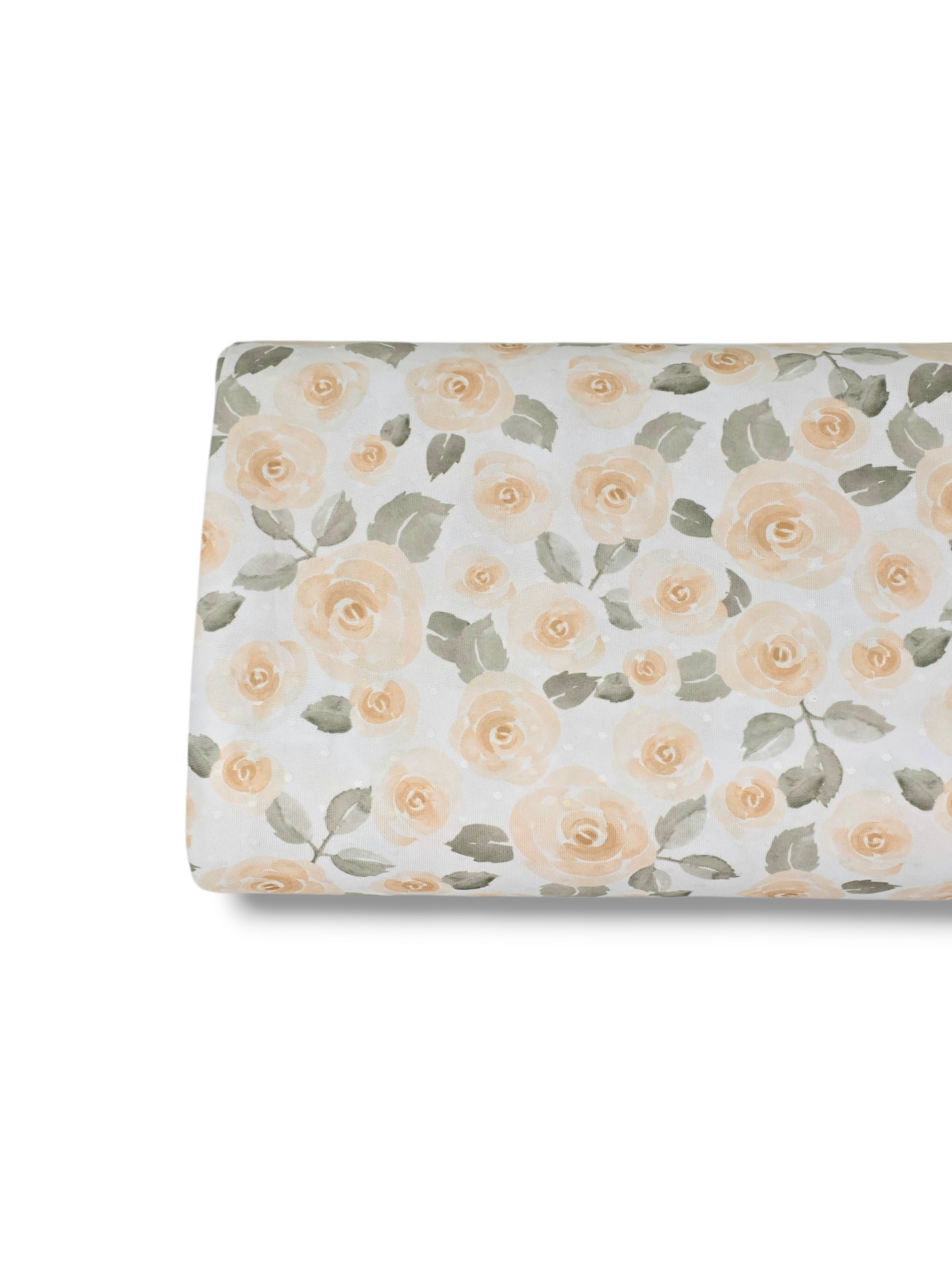 * Unique Design * Swiss Dot Knit Classic Roses Light Peach
