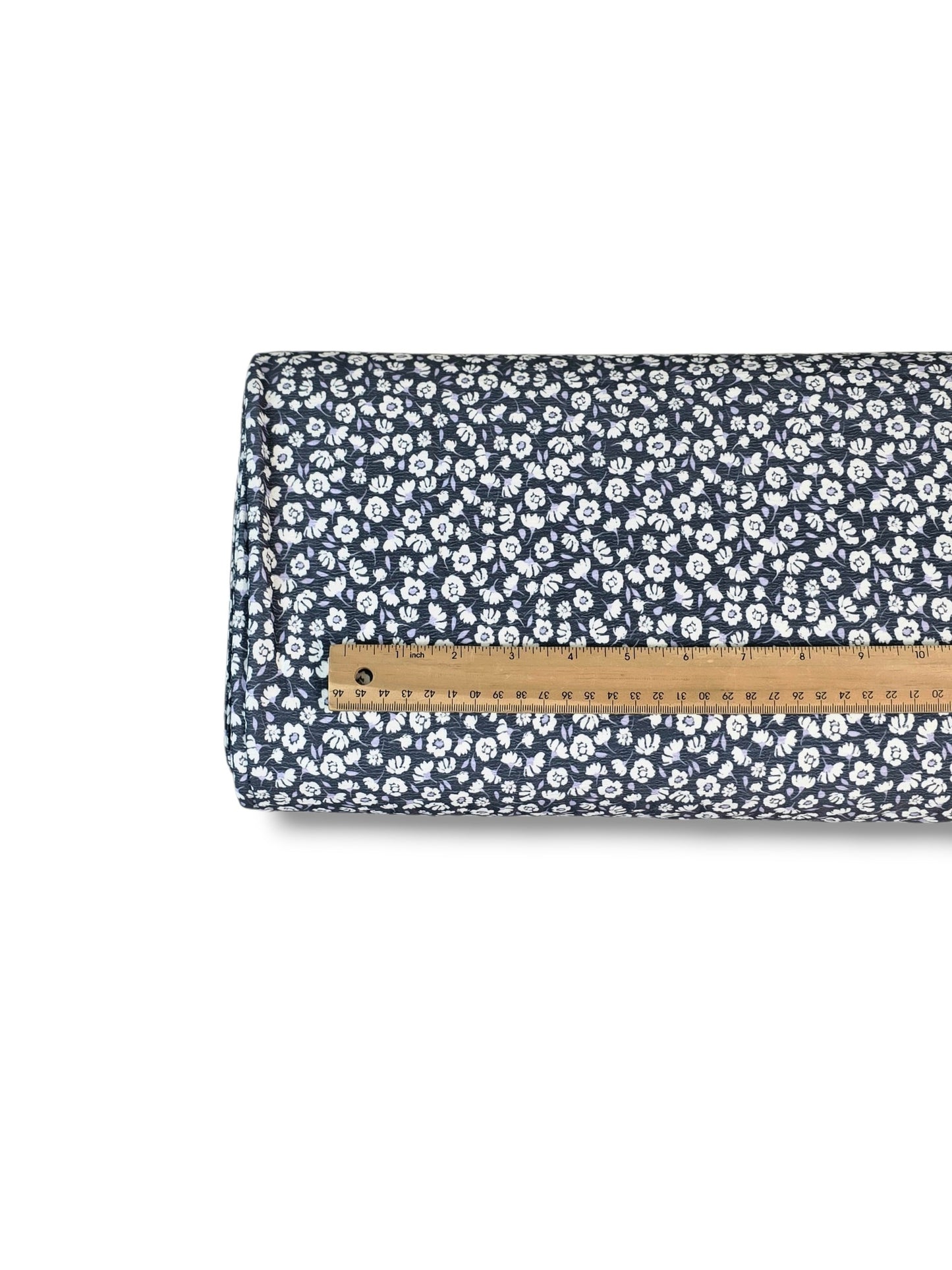 *Unique Design* Crinkled Crepe Bluebell Sprigs Navy Blue