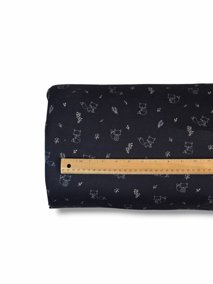 * Unique Design * Double Brushed Poly Minimal Fox Black