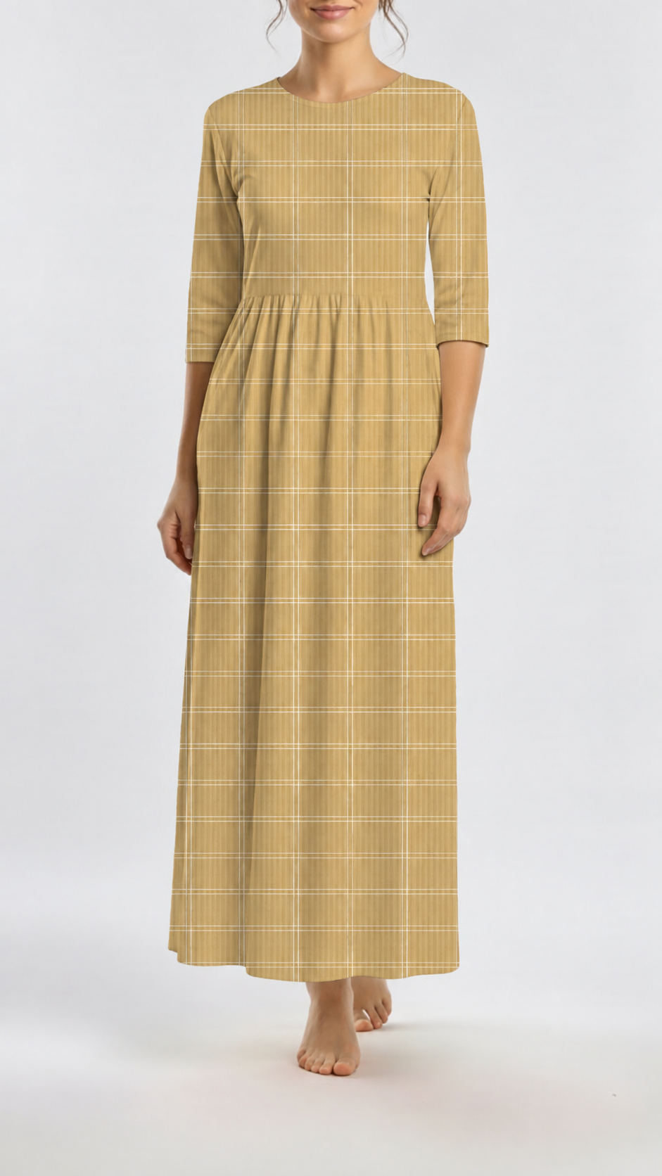 * Unique Design * Ribbed Knit Cotton Feel Modern Graph Golden Yellow