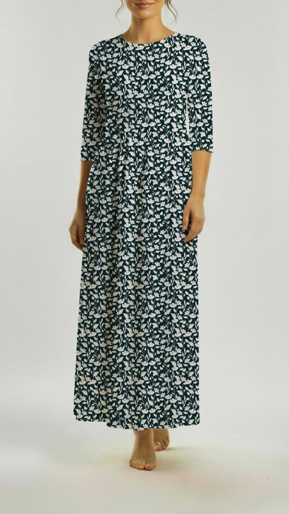 *Unique Design* Willow Ribbed Knit Silhouette Garden Charcoal