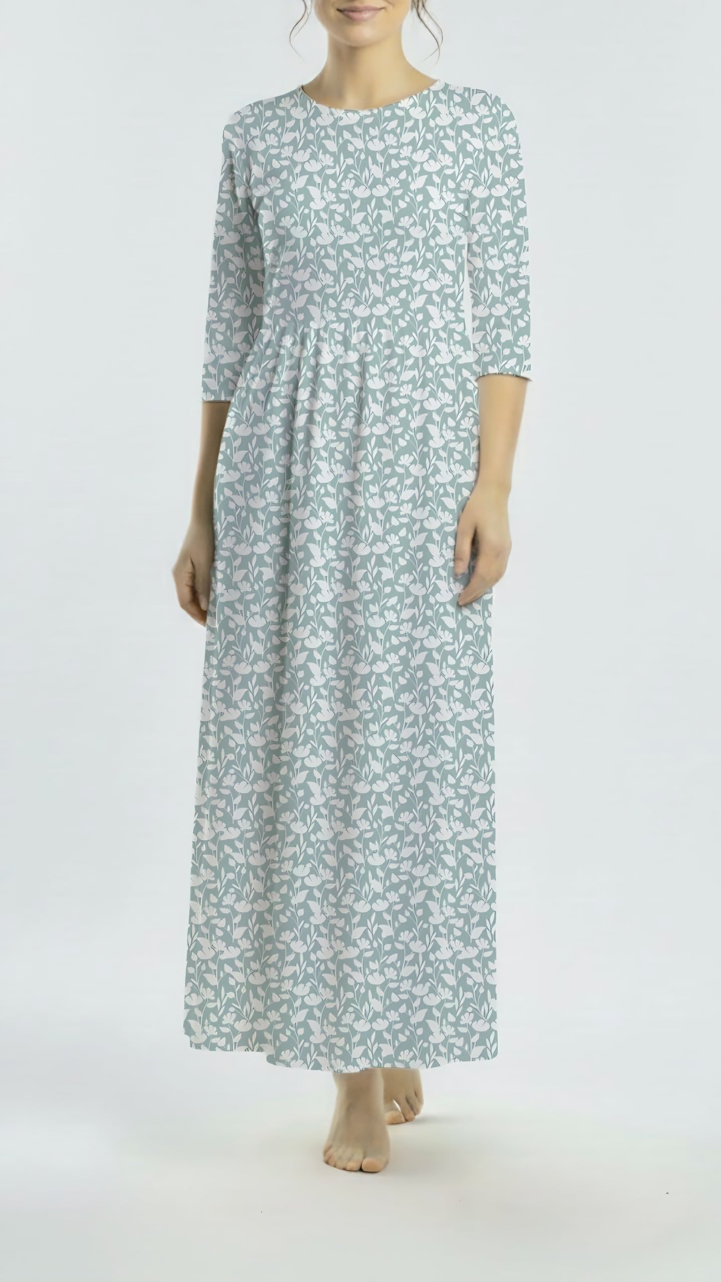 *Unique Design* Crinkle Crepe Silhouette Garden Sky