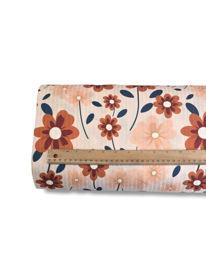 *Unique Design* Cotton Feel Ribbed Knit Rustic Flowers
