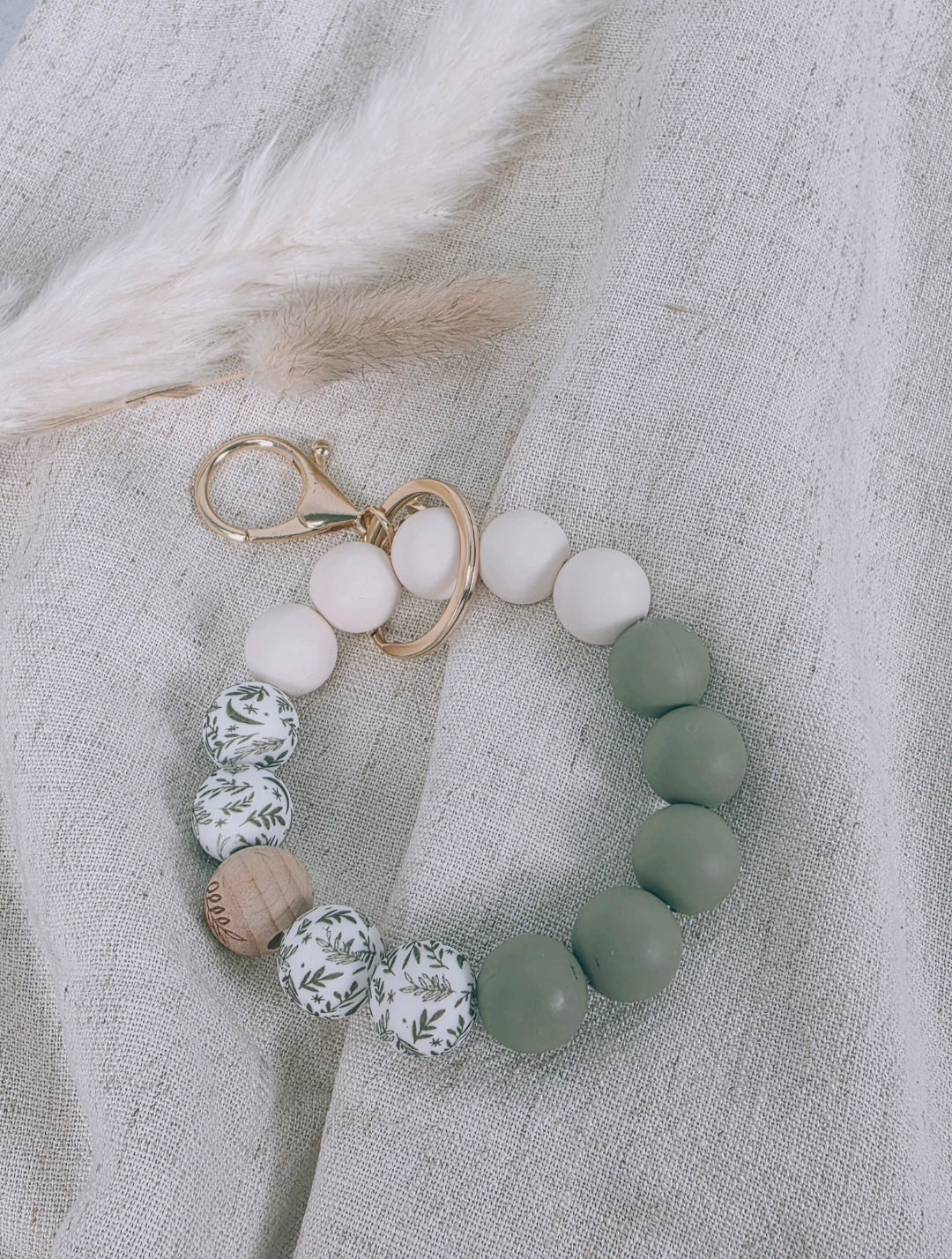 Silicone Bead Clip Bracelet Garden Whisper