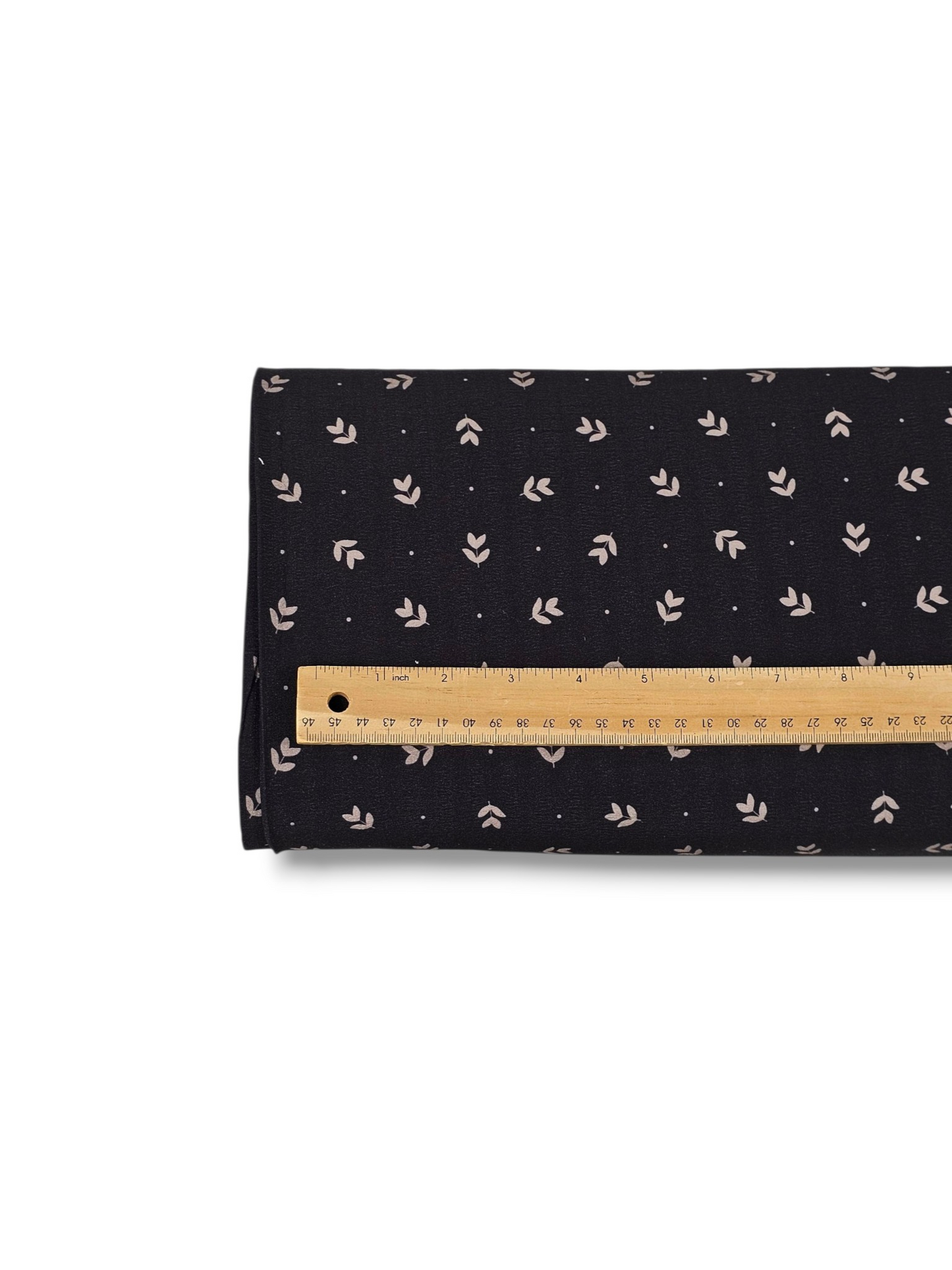 * Unique Design * Crinkled Crepe Moonlit Sprigs Black