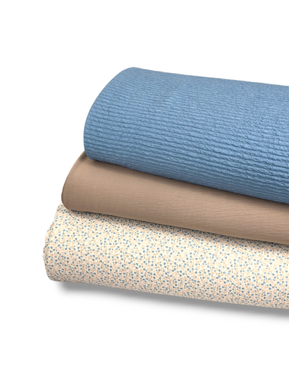 *Unique Design* Willow Ribbed Knit Mini Blooms Sky