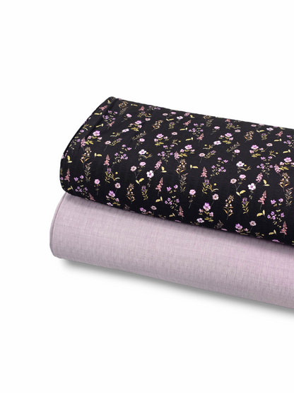 *Unique Design* Crinkled Crepe Lavender Dusk Black