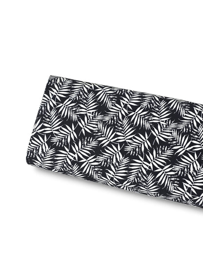 Poly Crepe Lush Palms Black