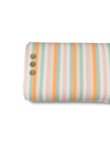 * Unique Design * Ribbed Knit Cotton Feel Retro Summer Stripe Mint