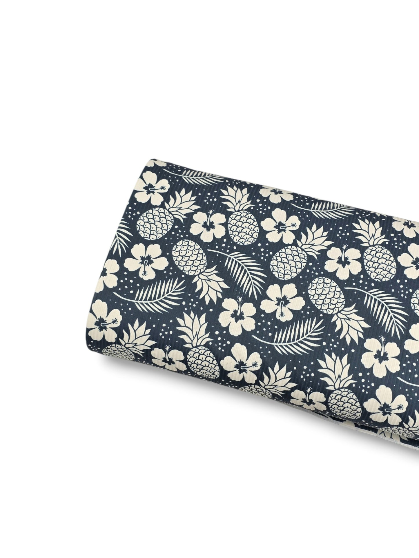 *Unique Design* Willow Ribbed Knit Hibiscus Garden Navy