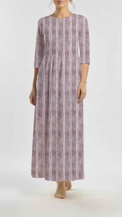 *Unique Design* Willow Ribbed Knit Watercolor Stripes Lilac