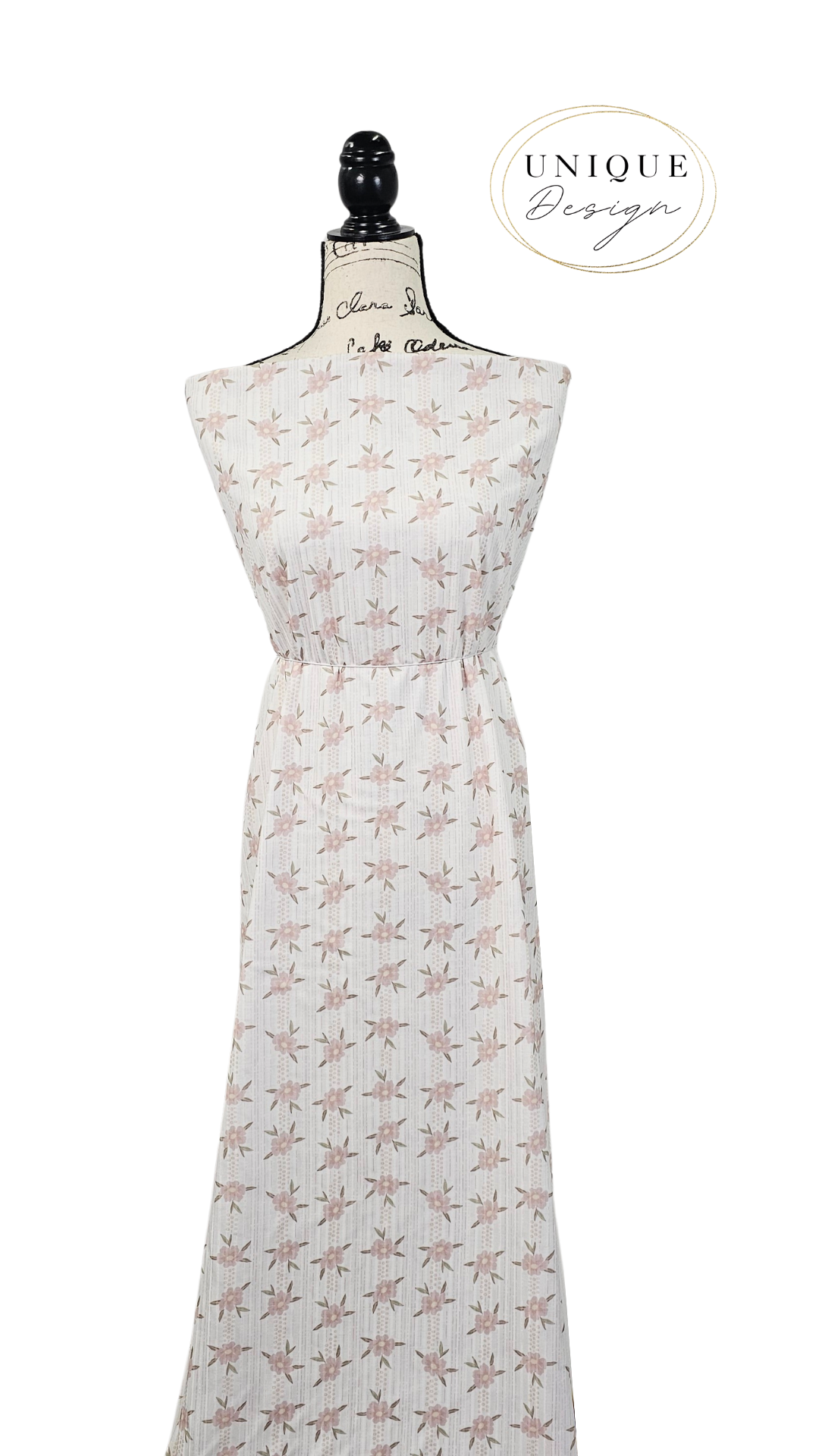 *Unique Design* Ribbed Knit Cotton Feel Structured Floral Pale Pink