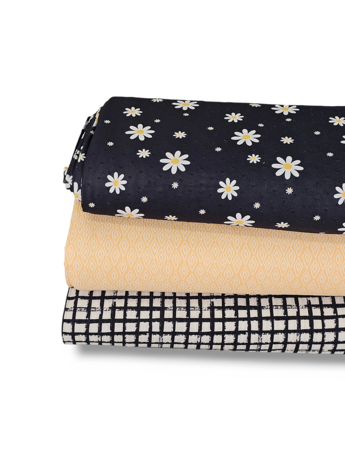*Unique Design* Swiss Dot Knit Simple Daisy Black
