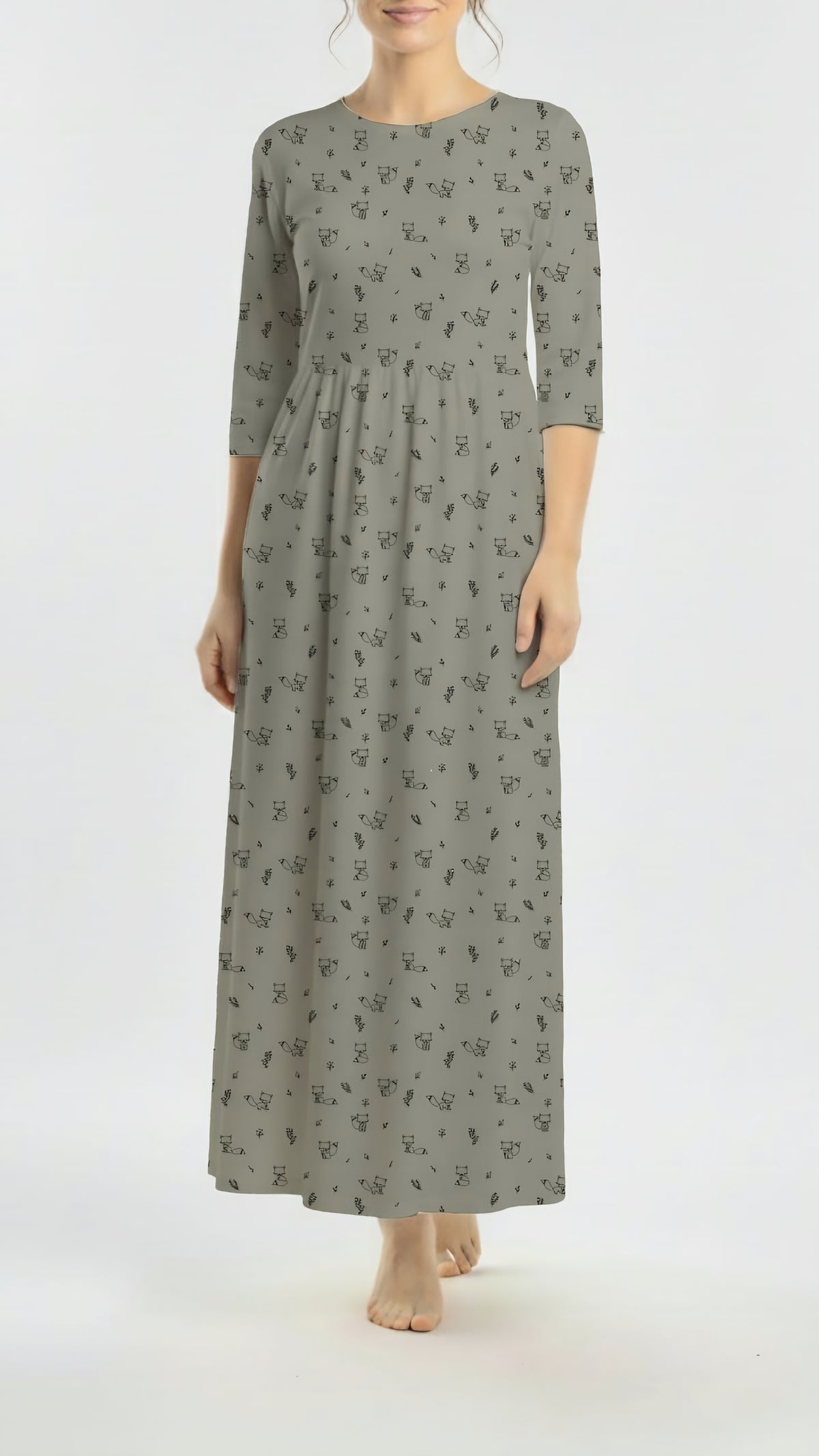 *Unique Design* Willow Ribbed Knit Minimal Fox Olive