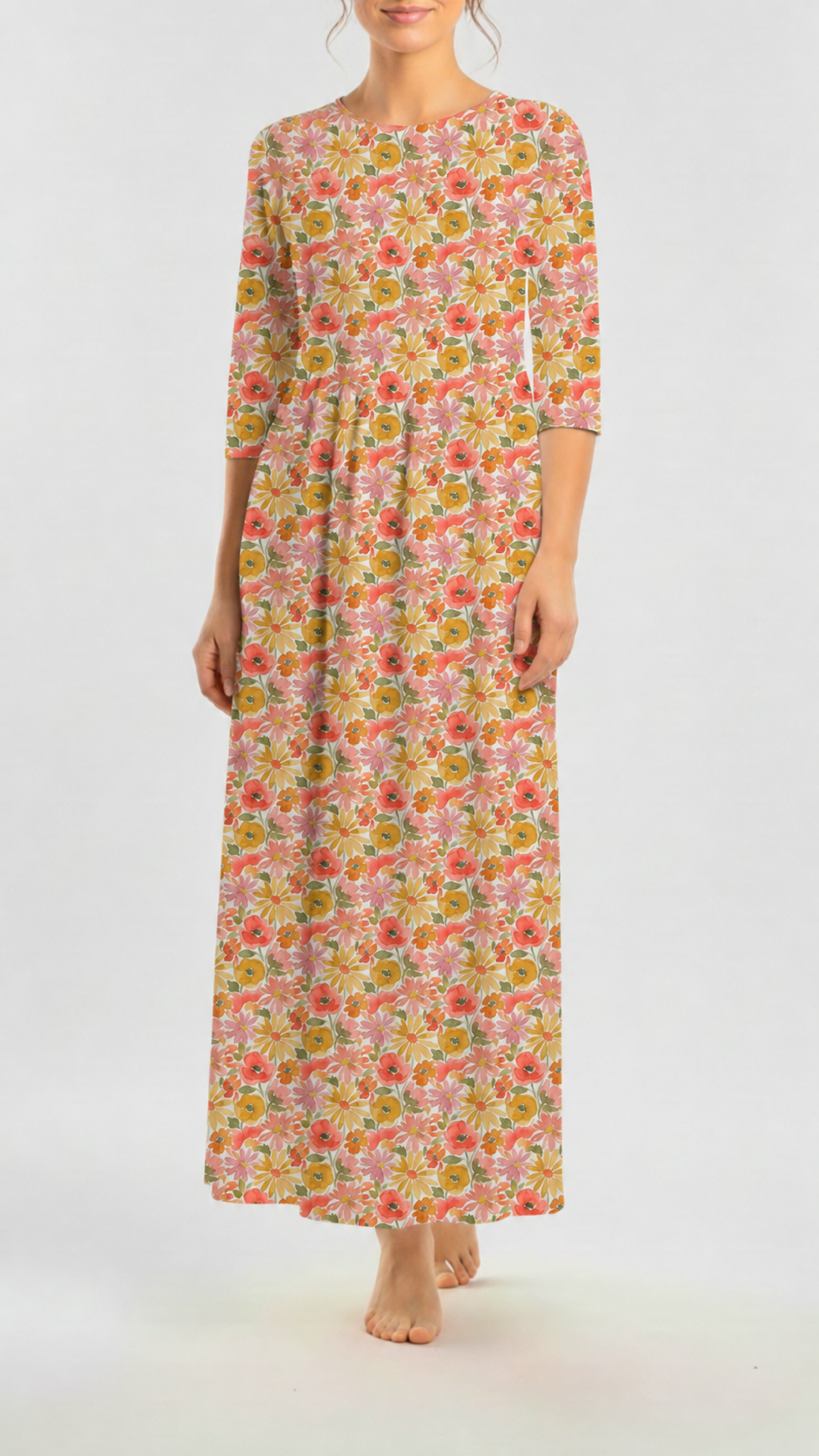 * Unique Design * Ribbed Knit Cotton Feel Watercolor Melody