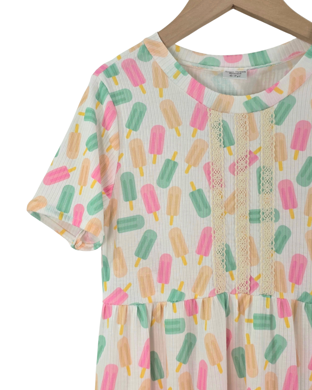 6-7 Yr Ribbed Knit Popsicle Paradise Dress