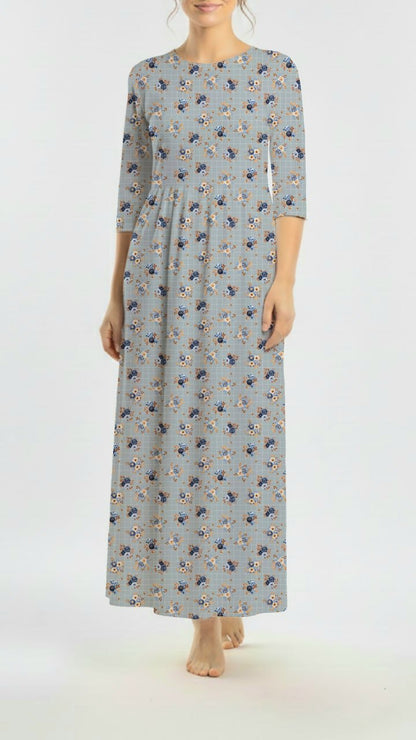 *Unique Design* Tricot Knit Twilight Garden Dusty Blue