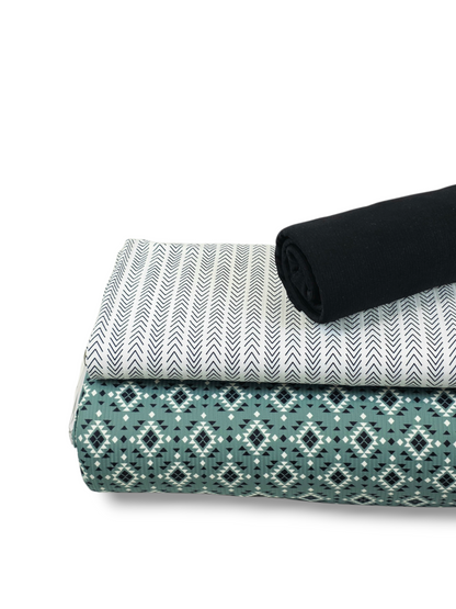 * Unique Design * Willow Ribbed Knit Rustic Aztec Teal
