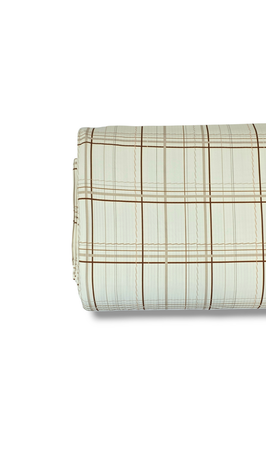 * Unique Design * Willow Ribbed Knit Patchwork Plaid Vintage Brown