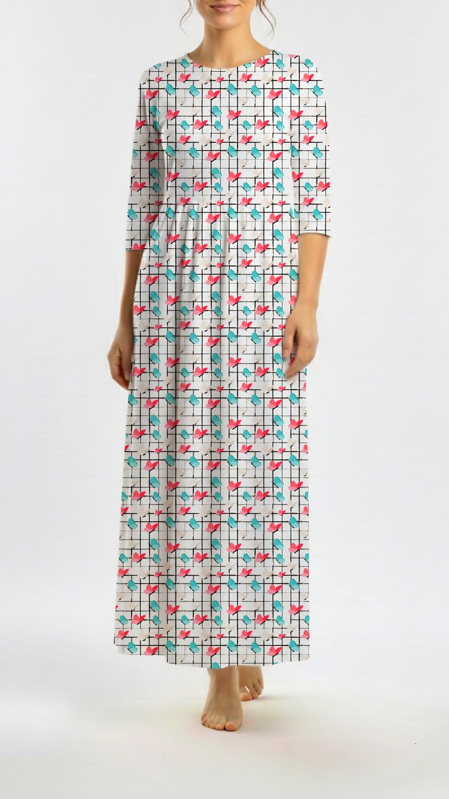 *Unique Design* Willow Ribbed Knit Butterfly Check