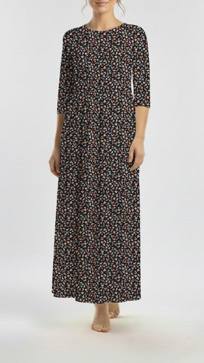 * Unique Design * Ribbed Knit Cotton Feel Posy Pop Black