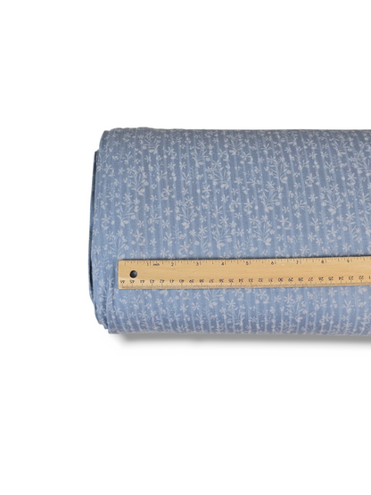 * Unique Design * Ribbed Knit Cotton Feel Light Botanicals Blue